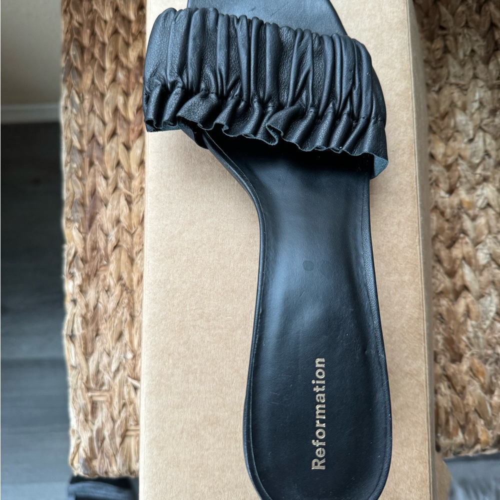 Reformation open toe mules worn few times